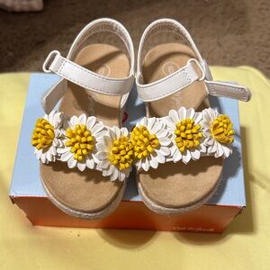 Cat & Jack White and Yellow Floral Kids Sandals